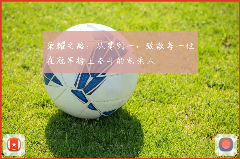 荣耀之路，从零到一，致敬每一位在冠军榜上奋斗的电竞人